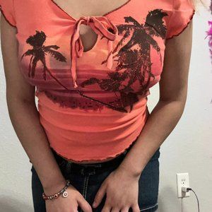 Y2K glitter summer top